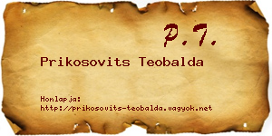 Prikosovits Teobalda névjegykártya